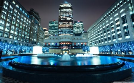 canary wharf at night - beautiful, london, night, light