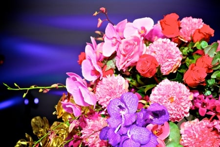 Lovely Flowers - flowers, roses, arrangement, orchids, bouquet, peonies