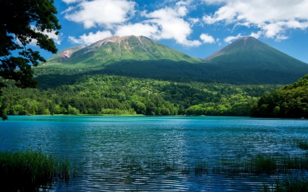 Blue Lake - nature, lake, forest, landscape, mountain