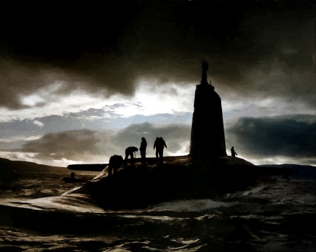 Sub - painting, royal navy, surface, submarine