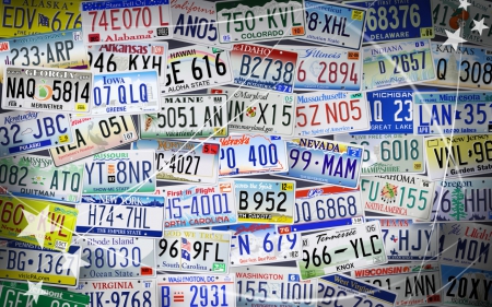 License Plates - cars, collage, states, united states