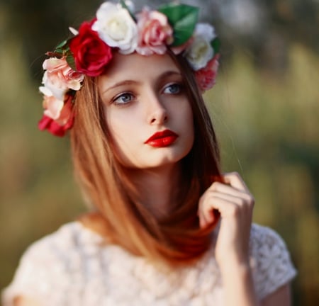 Beauty - flowers, floral, lady, model