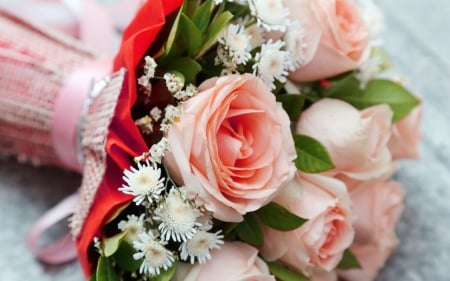 Bouquet of roses - flowers, bouquet, roses, petals