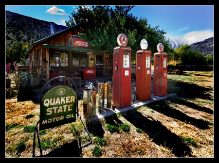 Ghost Town - tow, ghost, gas, station