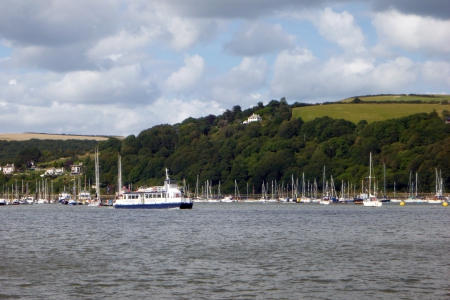 Dartmouth estuary - boats, river, trees, devon, dartmouth, sea