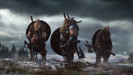 The lost Vikings - nordic, north, fantasy, mountain, vikings