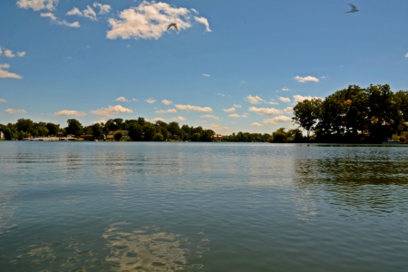 Blue Sky Lake - pretty lake, blue sky lake, lake side, scenic lake, blue sky