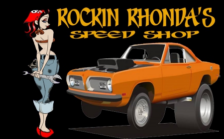 Rockin Rhondas Speed Shop - fantasy, car, auto, hot rod