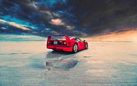 F40-and-weather - f40, car, beautiful, hd, nice, weather, supercar, ferrari