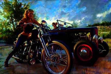 Showdown - harley, motorcycle, bike, hot rod