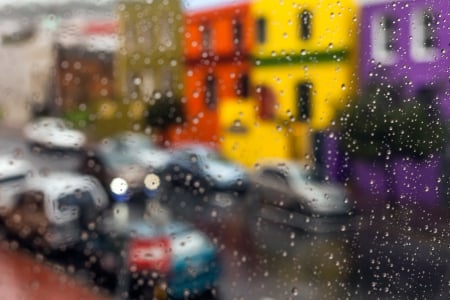 Rain - cars, nature, rainy, window, rain, splendor, drops