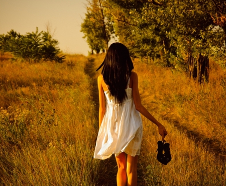 Beauty - field, walking, abstract, beauty