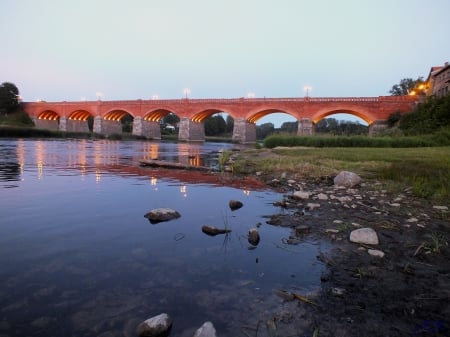 Venta bridge by summer night. - sunsets, nature, architecture, bridges