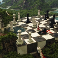 Surreal Chess Set for the Giants