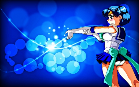 Mercury Sparkling Bubbles - sailor moon, sailor mercury, anime, ami mizuno, tv series, manga