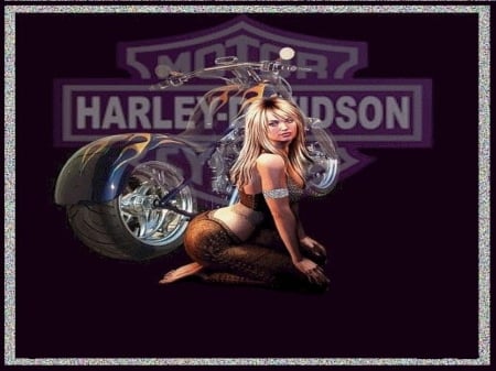 Harley Girl - bike, motorcycle, chopper, harley