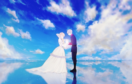 Princess Asseylum & Slaine - princess, love, sky, couple, zero, aldnoah, anime, romance