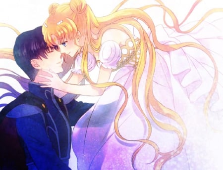 Love - anime, romance, love, long hair, sailor moon, prince, serenity, princess, couple