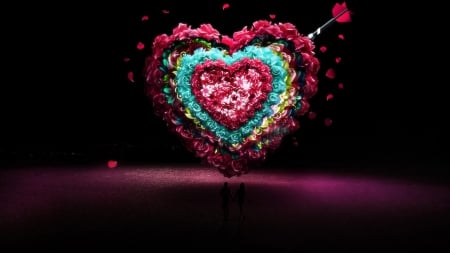 Colorful Abstract Heart - hearts, abstract, heart, photography