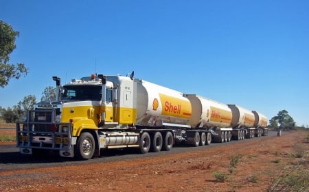 road train - truck, road, shell, train