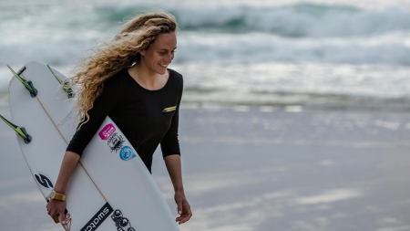 Surfer - Surfer, women, surf, wave