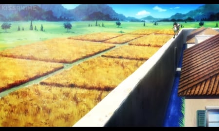 Run Free - beauty, nice, hunter x hunter, sky, field, killua, cloud, anime, scene, hill, prety, male, gon, scenic, mountain, running, lovely, run, wall, beautiful, boy, scenery, sweet, guy, happy