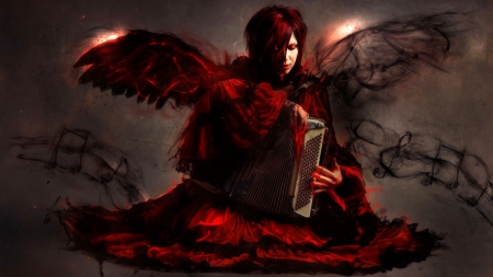 Dark Melody - melody, dark, angel, magical, music, accordion