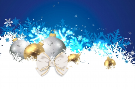 Blue Christmas - balls, snowflake, snow, blue, holiday, winter, decoration, christmas