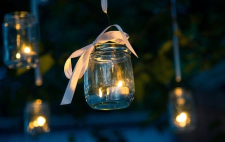 A Night to Remember ♥ - glow, beautiful, photography, ribbon, candle, night, light, lantern