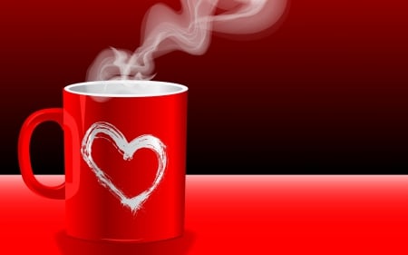 Heart - mug, red, tea, heart