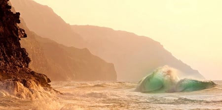 Rough sea - mountains, nature, rough, sea