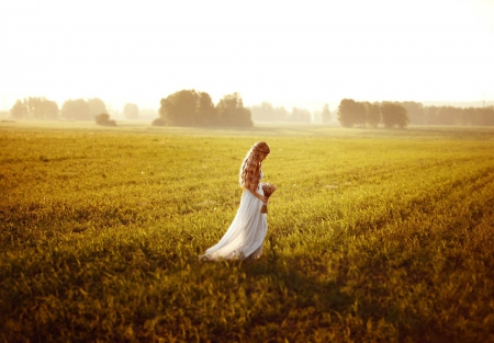 â™¥ - field, lady, soft, beauty