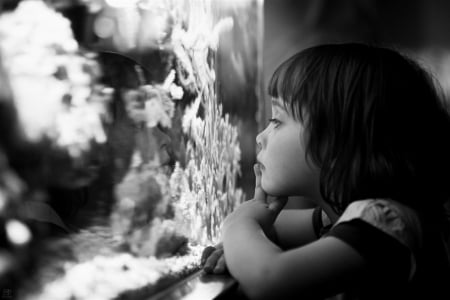 Dreaming of the sea - feel, portrait, beautiful, black and white, think, heart, feeling, eye, woman