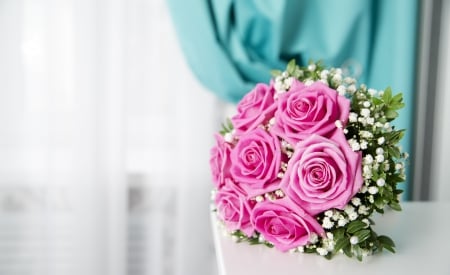 * Bouquet * - pink roses, bouquet, lovely, roses