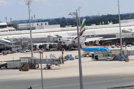 A 388 at Airport Munich - Airport Munich, planes, A388, Terminal1