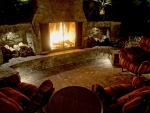 Outdoor Fireplace at Night