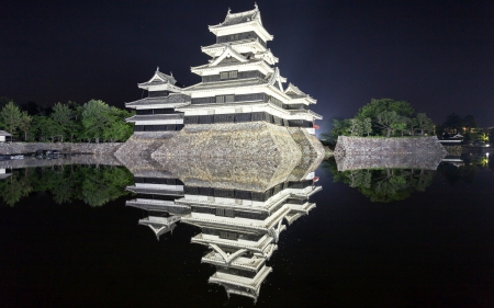 Matsumoto Castle, Japan - castle, japan, water, reflection