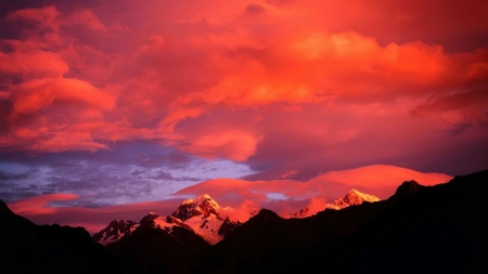 Beautiful New Zealand Sky - nature, sky, new zealand, clouds, sunsets, orange