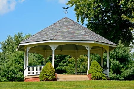 Scenic Summery Gazebo - pretty gazebo, summer gazebo, Scenic Summery Gazebo, gazebo