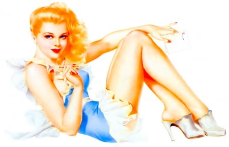 Cute Girl - beautiful, girl, blonde, pin up, fantasy, woman, cute, nice, art, wallpaper