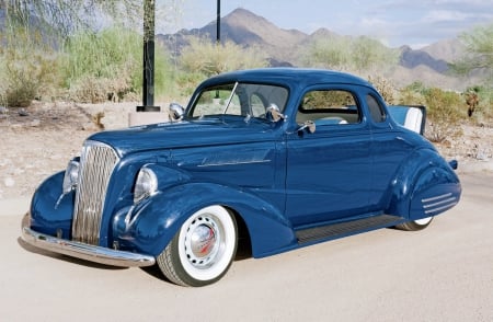 1937-Chevy-Sports-Coupe - Hotrod, Blue, Classic, White Walls