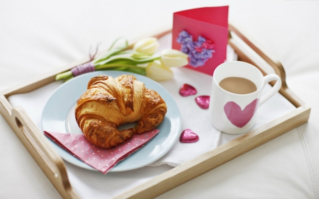 Morning Breakfast - bread, coffee, breakfast, tray