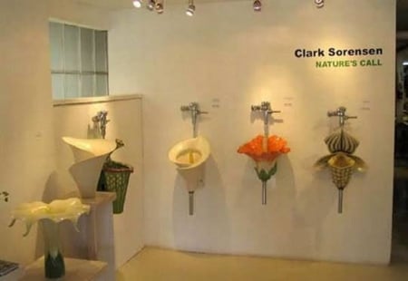 FLOWER URINALS - what, flower, strange, urinals, the