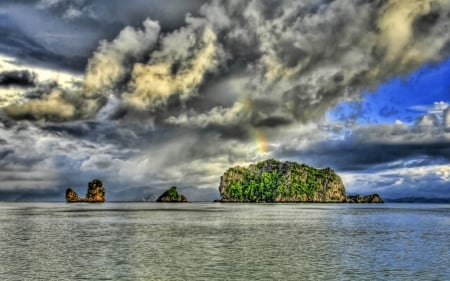 Island hdr photography - nature, oceans, sky, islands, clouds, rocks