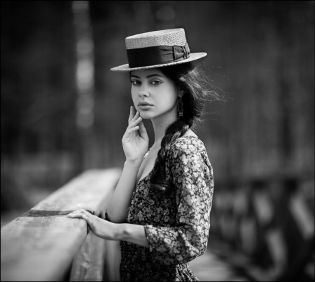 Beauty - photography, lady, hat, model