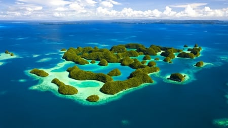 Micronesia Aerial View - nature, oceans, blue, islands