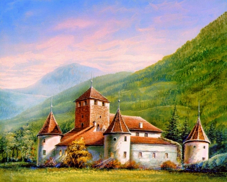 Locking Marech Castle - Italy - attractions in dreams, ancient, places, italy, stunning, castles, creative pre-made, love four seasons, italy paintings, beautiful, architecture, spectacular, paintings