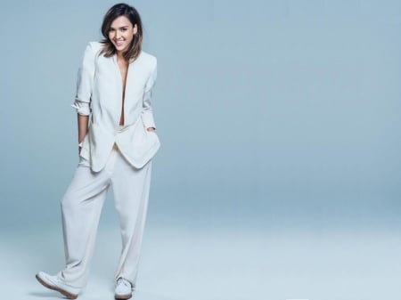 Jessica Alba - Alba, Jessica Alba, beautiful, model, Jessica, actress, wallpaper, pants suit