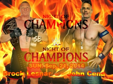 WWE Night Of Champions 2014 - lesnar, cena, championship, wwe