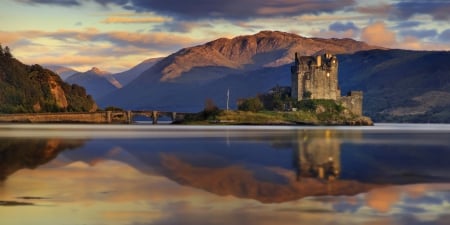 Summer - summer, sky, lake, photo, castle